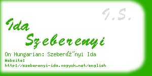 ida szeberenyi business card